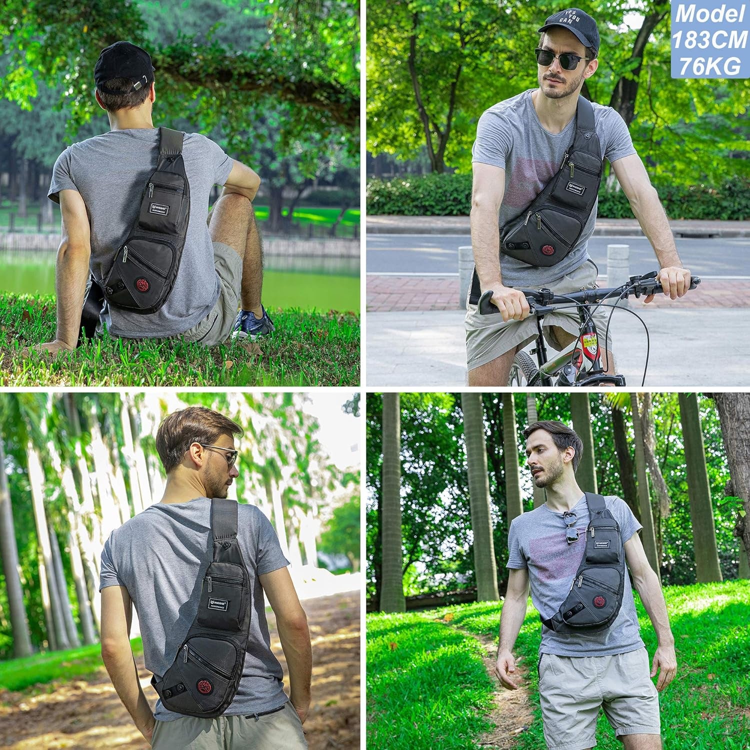 Sling Bag Chest Shoulder Backpack Crossbody Bags Casual Daypack 