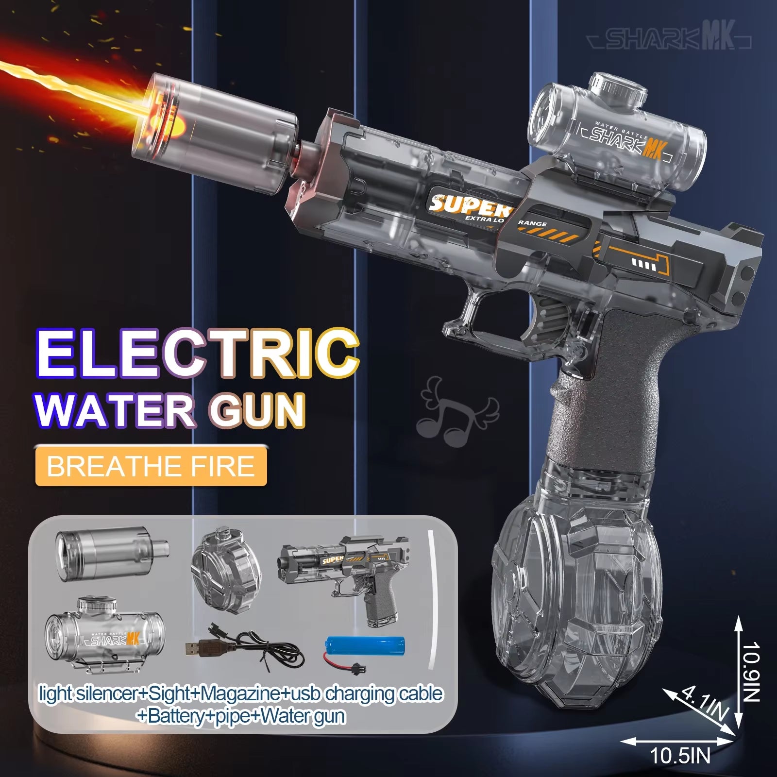 Light-Up Electric Water Gun - Automatic Sensor Water Pistol for Epic Summer Fun!
