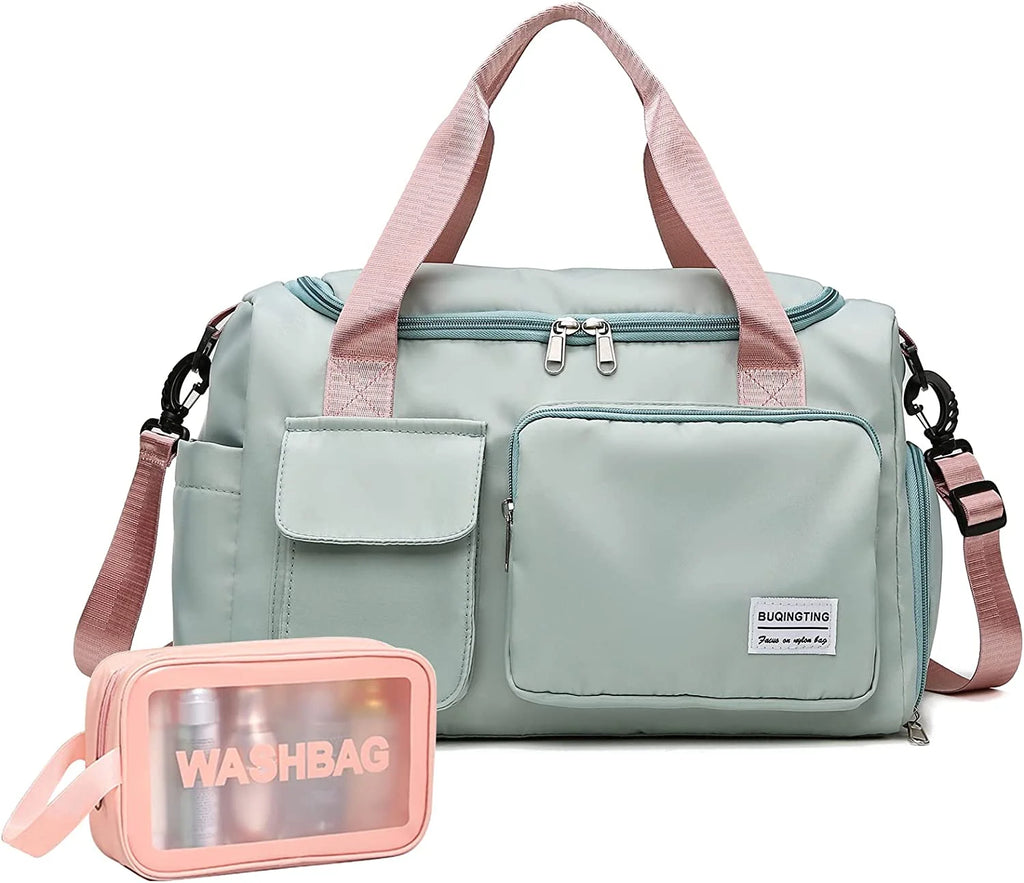 Stylish Waterproof Gym Bag for Women - Versatile Duffle with Shoe Compartment & Wet Pocket for Travel, Workouts, and Sports