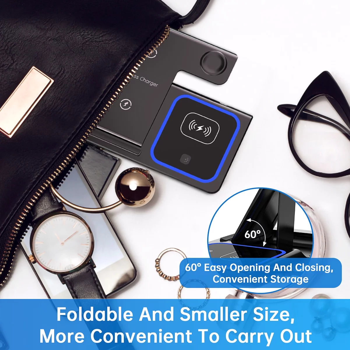 Ultimate 3-in-1 Wireless Charger Station - 18W Fast Charging for iPhone Pro Max/Plus, Compatible with Apple Watch