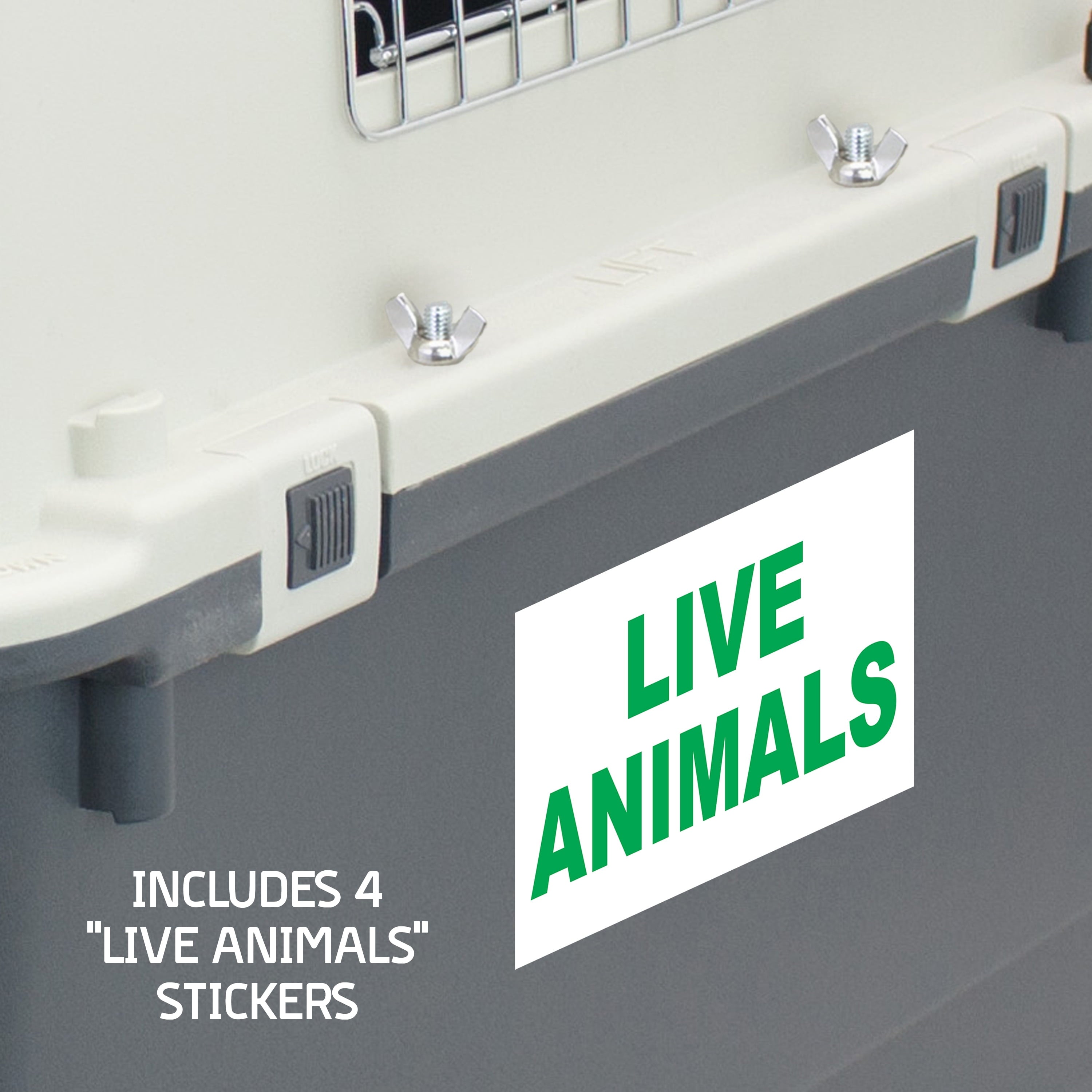 Airline Approved Plastic Dog Kennel with Wheels, Large