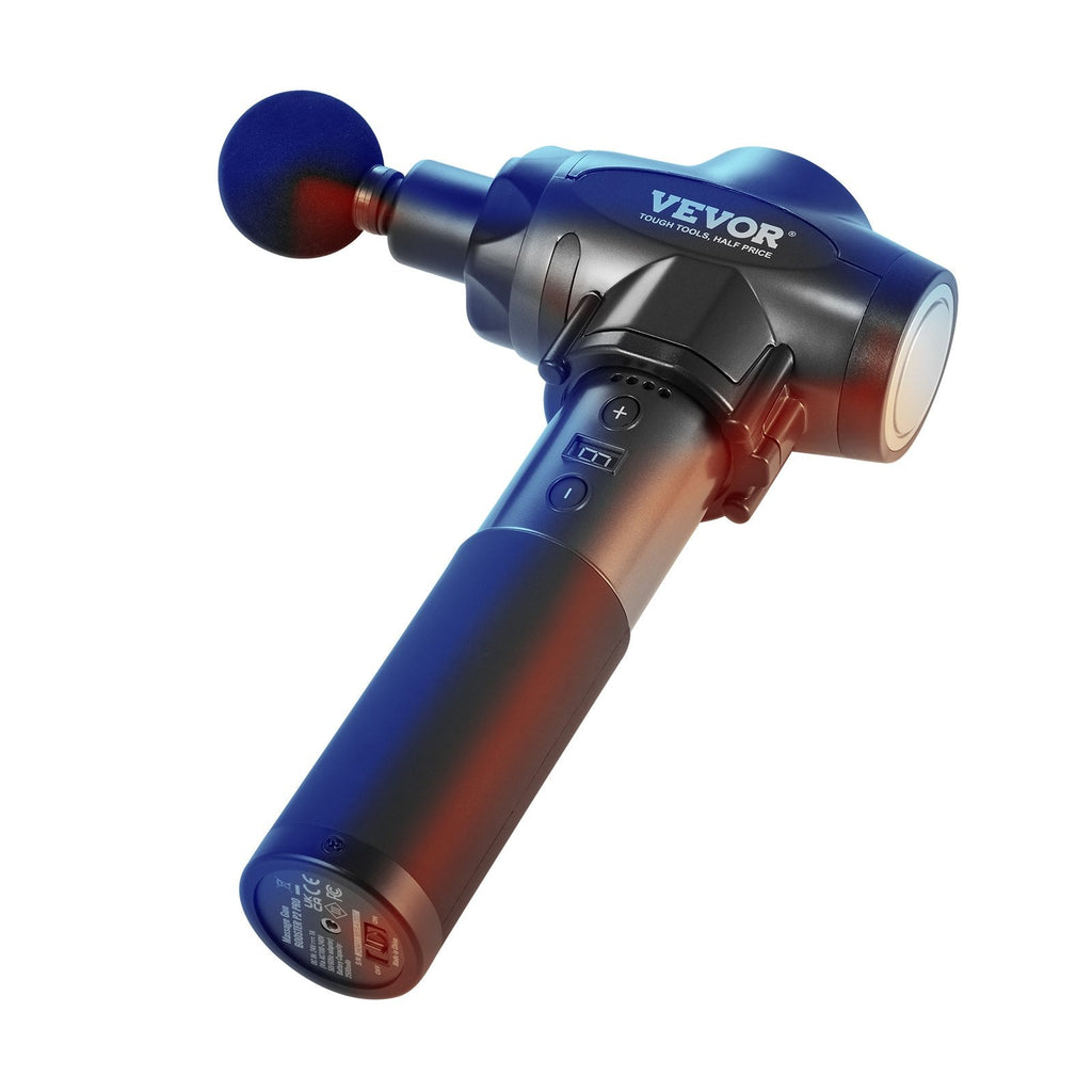 VEVOR Massage Gun Deep Tissue with 9 Speed Levels & 6 Massage Heads, 24V 2500Mah Batteries, Percussion Muscle Massager for Athletes, Handheld Electric Massage
