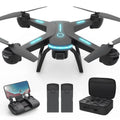 JY03 HD Camera Drone for Adults & Kids - FPV Quadcopter with LED Lights, Optical Flow Sensor & 2 Batteries - Sleek Black Design