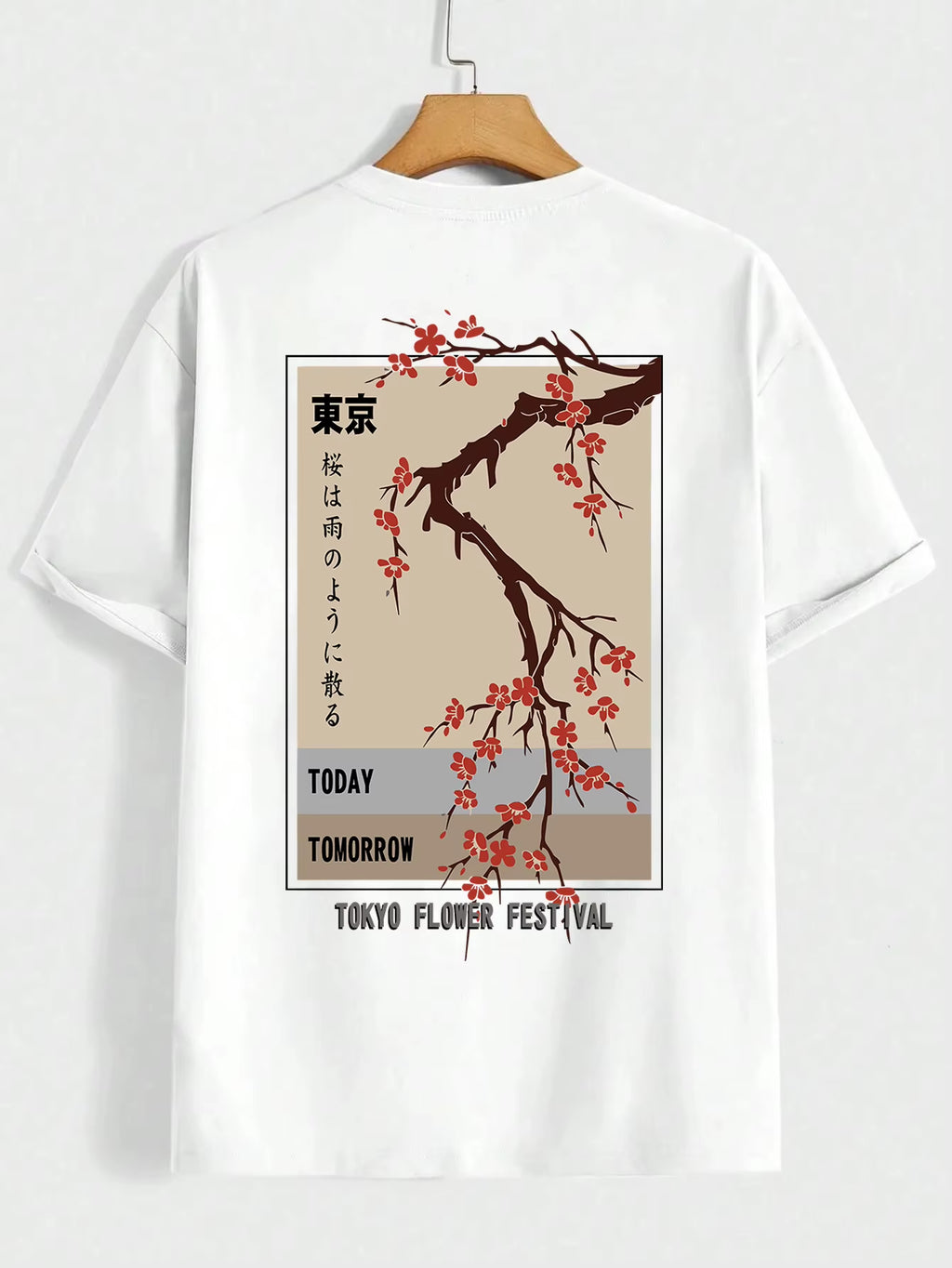 Today Tomorrow Tokyo Flower Festival T Shirt Men Fashion 