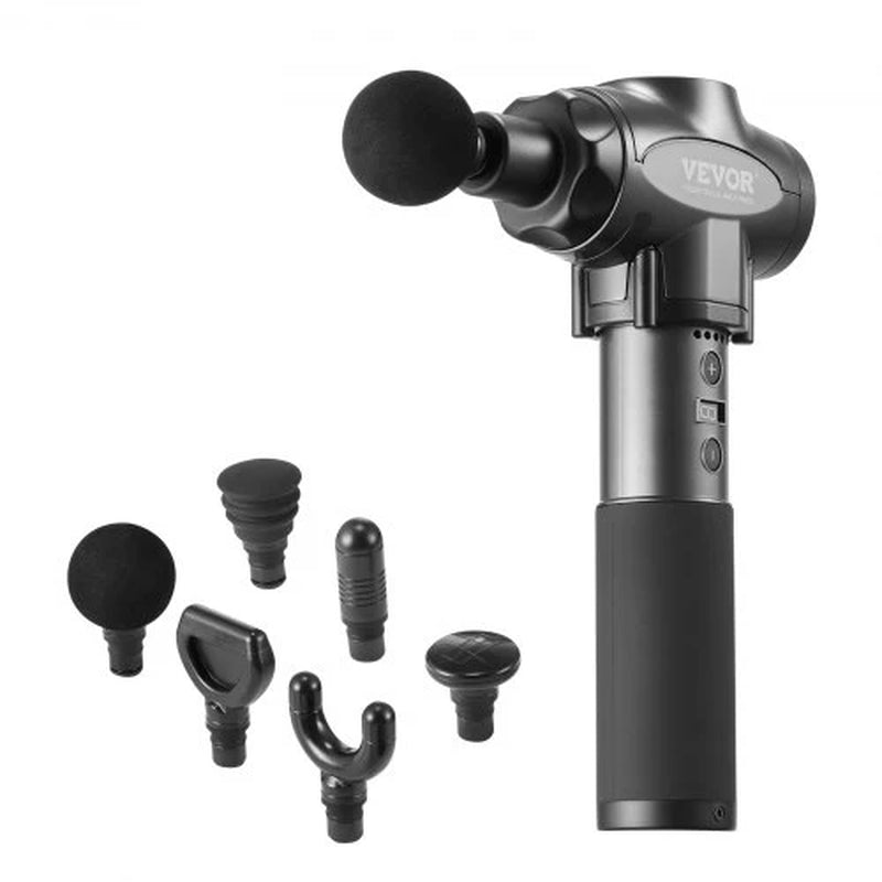 VEVOR Massage Gun Deep Tissue with 9 Speed Levels & 6 Massage Heads, 24V 2500Mah Batteries, Percussion Muscle Massager for Athletes, Handheld Electric Massage